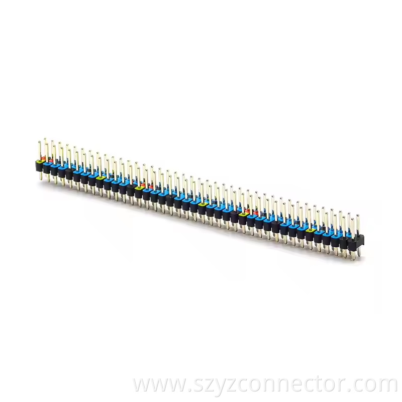 2.54mm Pitch Pin Header Dual Row Straight SQ0.64mm H2.5mm 21P-240P Colour (2)